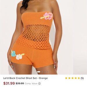 Fashion Nova Orange Floral Crochet Set